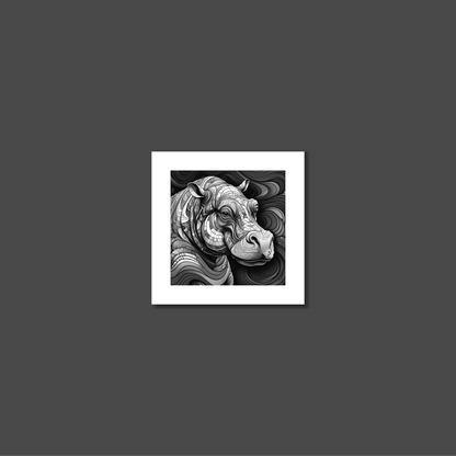 ABSTRACT HIPPO **UNFRAMED ART PRINT**