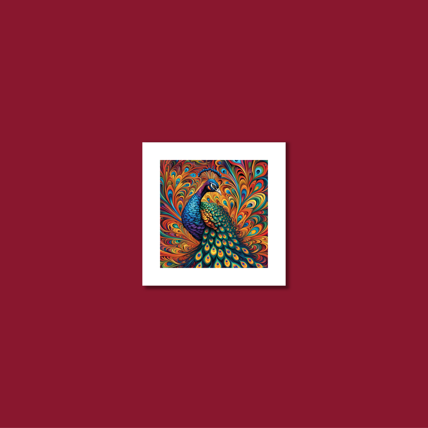 ABSTRACT PEACOCK **UNFRAMED ART PRINT**