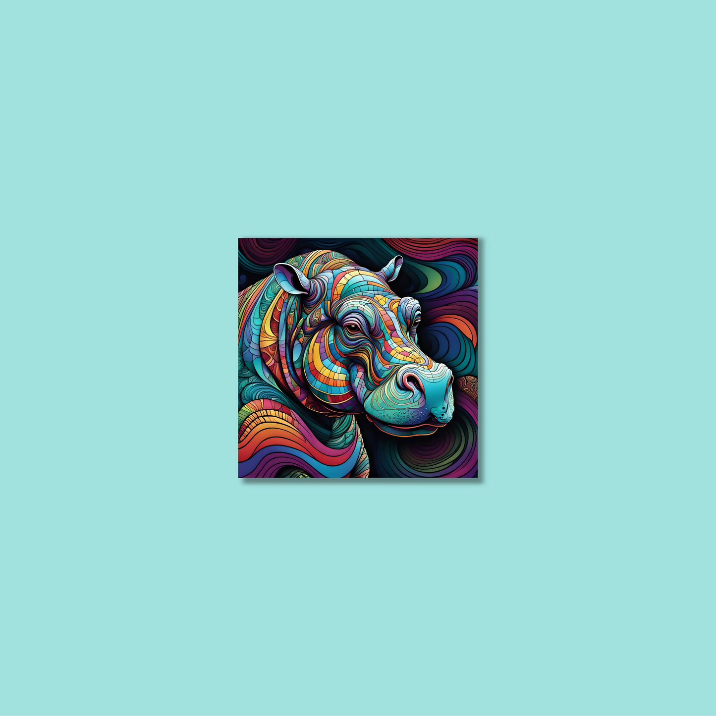 ABSTRACT HIPPO **UNFRAMED ART PRINT**