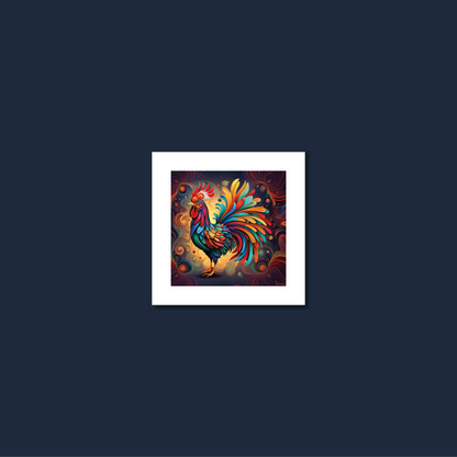 ABSTRACT COCKEREL **UNFRAMED ART PRINT**