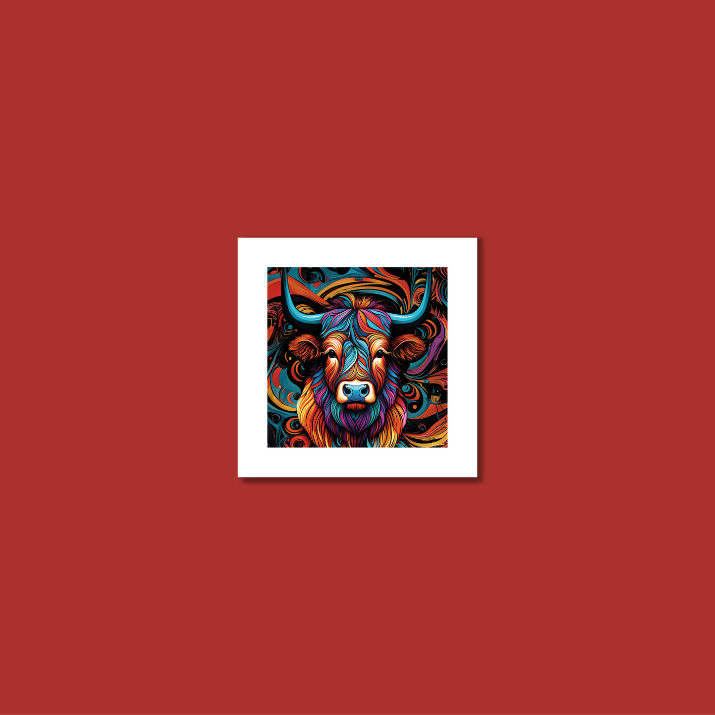 ABSTRACT HIGHLAND CATTLE **UNFRAMED ART PRINT**