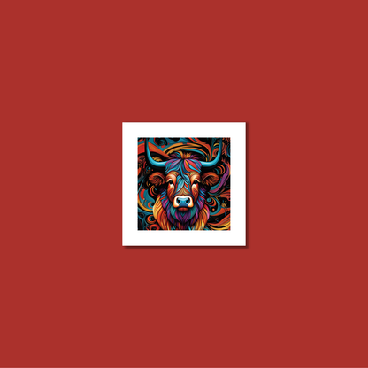 ABSTRACT HIGHLAND CATTLE **UNFRAMED ART PRINT**