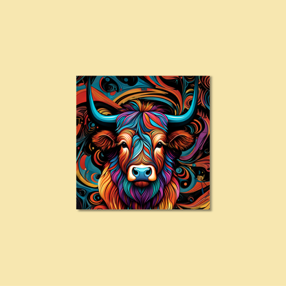 ABSTRACT HIGHLAND CATTLE **UNFRAMED ART PRINT**