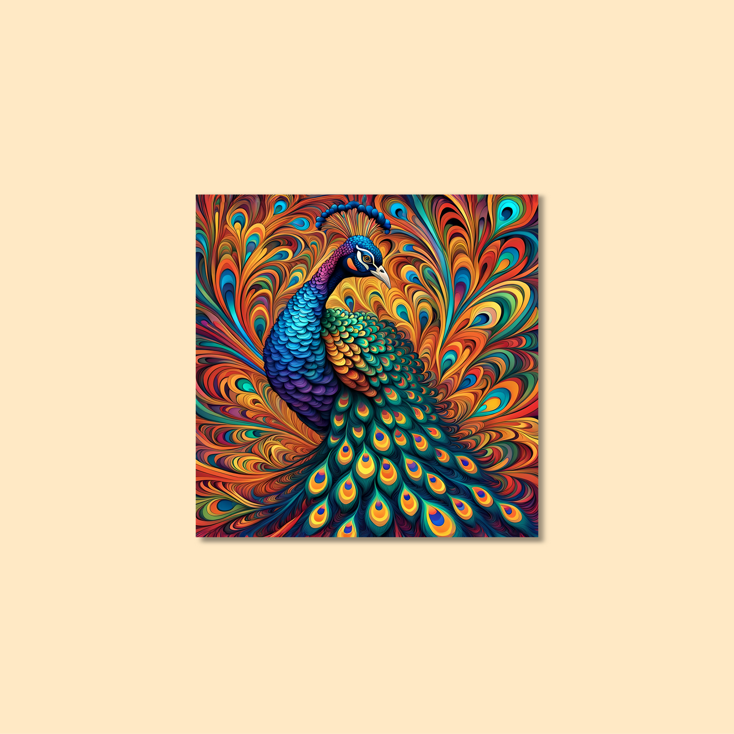 ABSTRACT PEACOCK **UNFRAMED ART PRINT**
