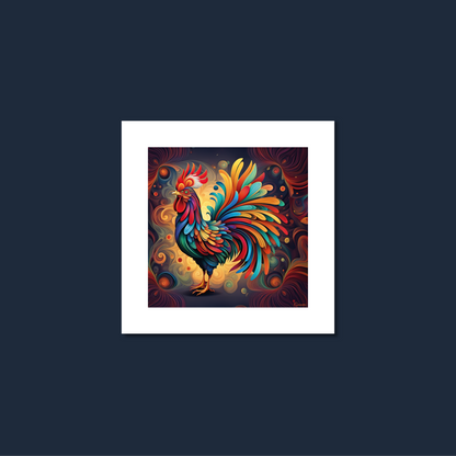 ABSTRACT COCKEREL **UNFRAMED ART PRINT**