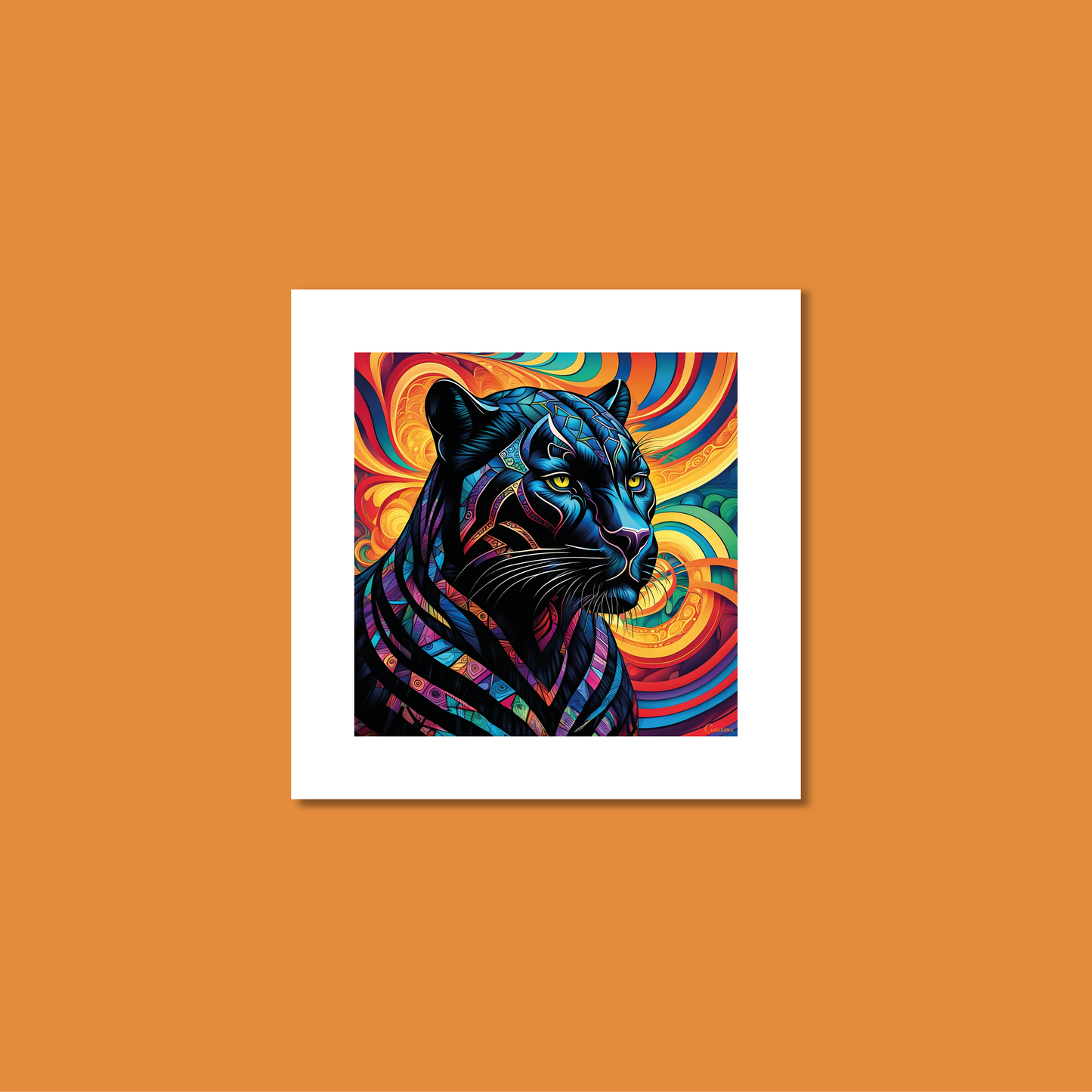 ABSTRACT BLACK PANTHER **UNFRAMED ART PRINT**