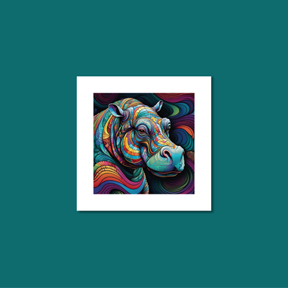 ABSTRACT HIPPO **UNFRAMED ART PRINT**