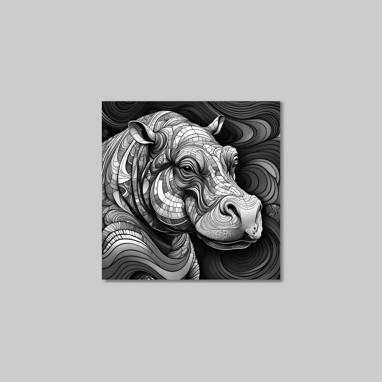 ABSTRACT HIPPO **UNFRAMED ART PRINT**