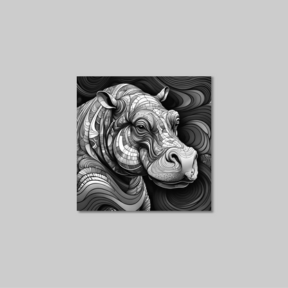 ABSTRACT HIPPO **UNFRAMED ART PRINT**