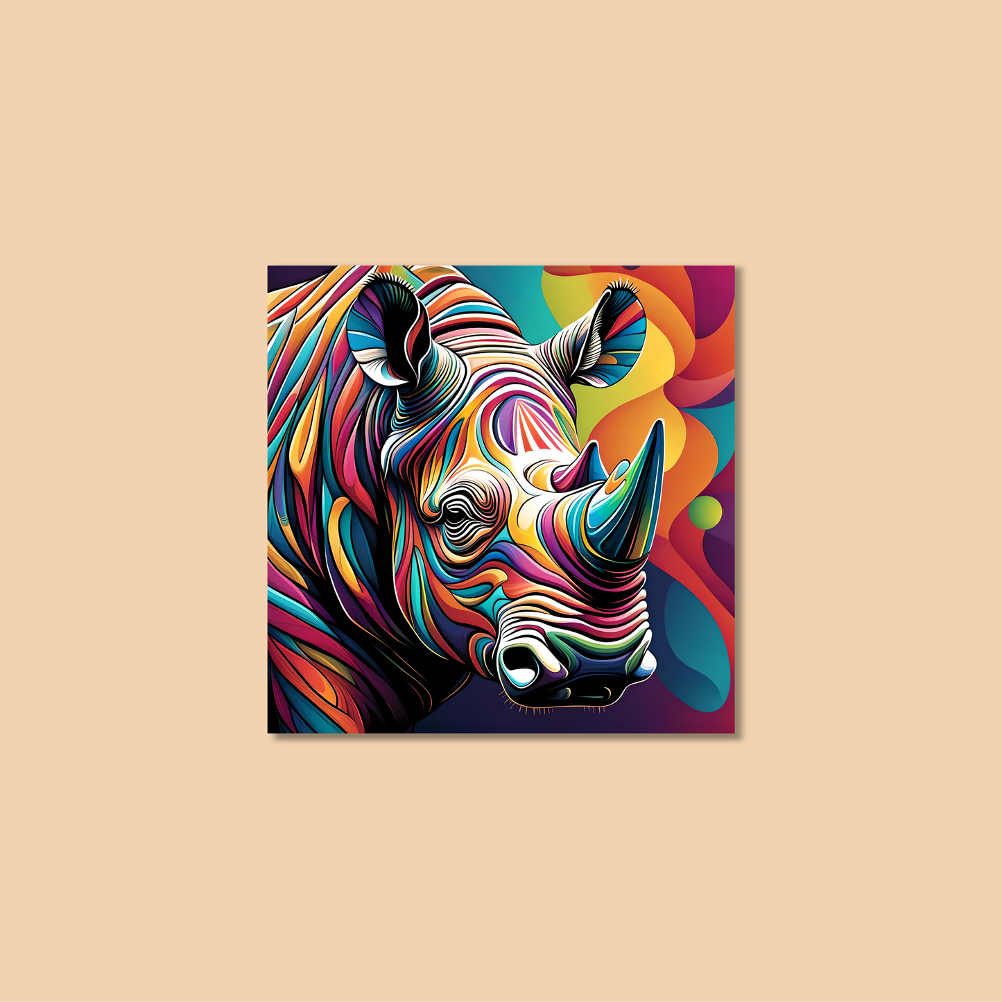 ABSTRACT RHINO **UNFRAMED ART PRINT**
