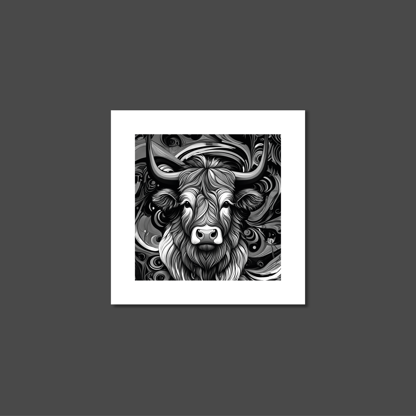 ABSTRACT HIGHLAND CATTLE **UNFRAMED ART PRINT**