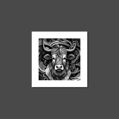 ABSTRACT HIGHLAND CATTLE **UNFRAMED ART PRINT**