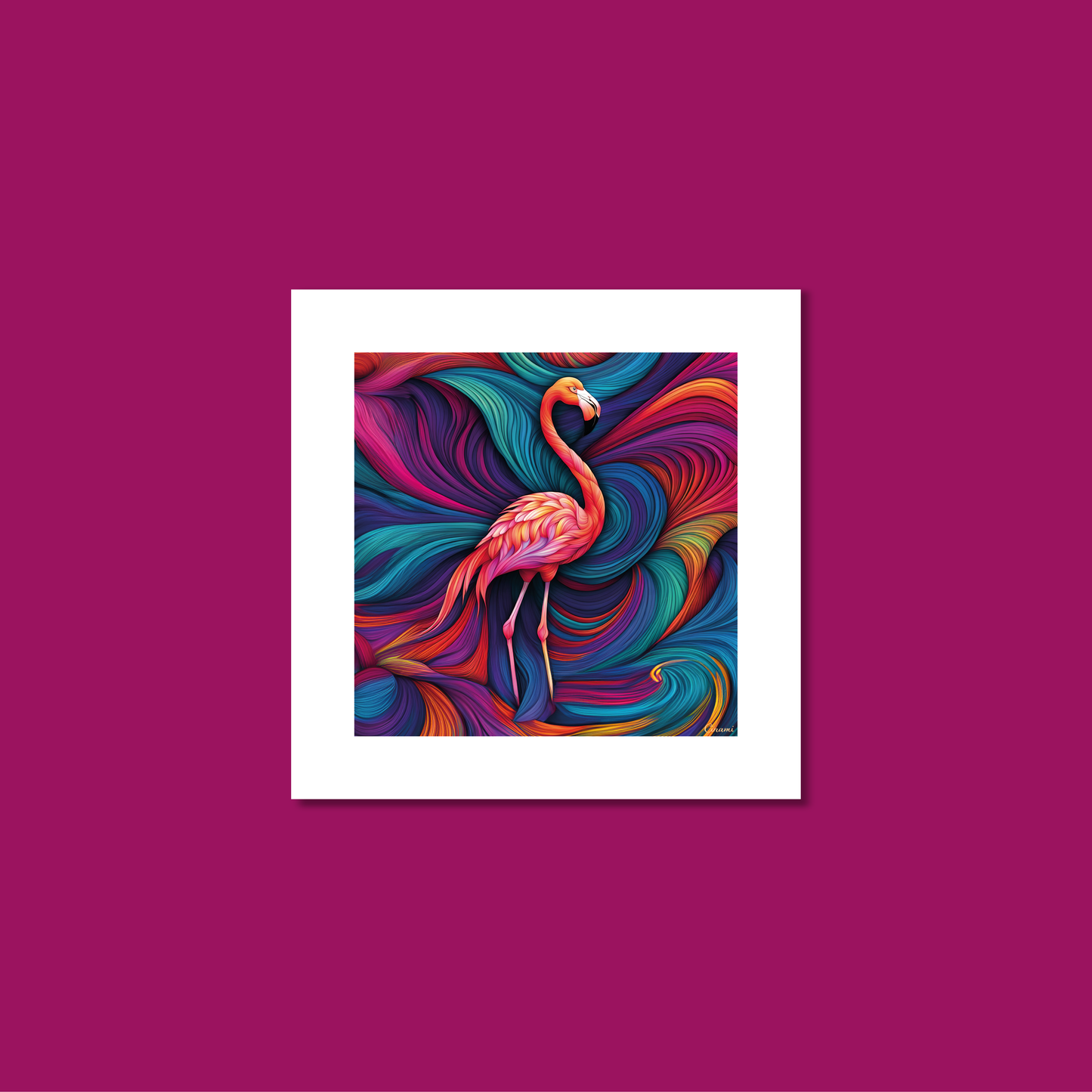 ABSTRACT FLAMINGO **UNFRAMED ART PRINT**