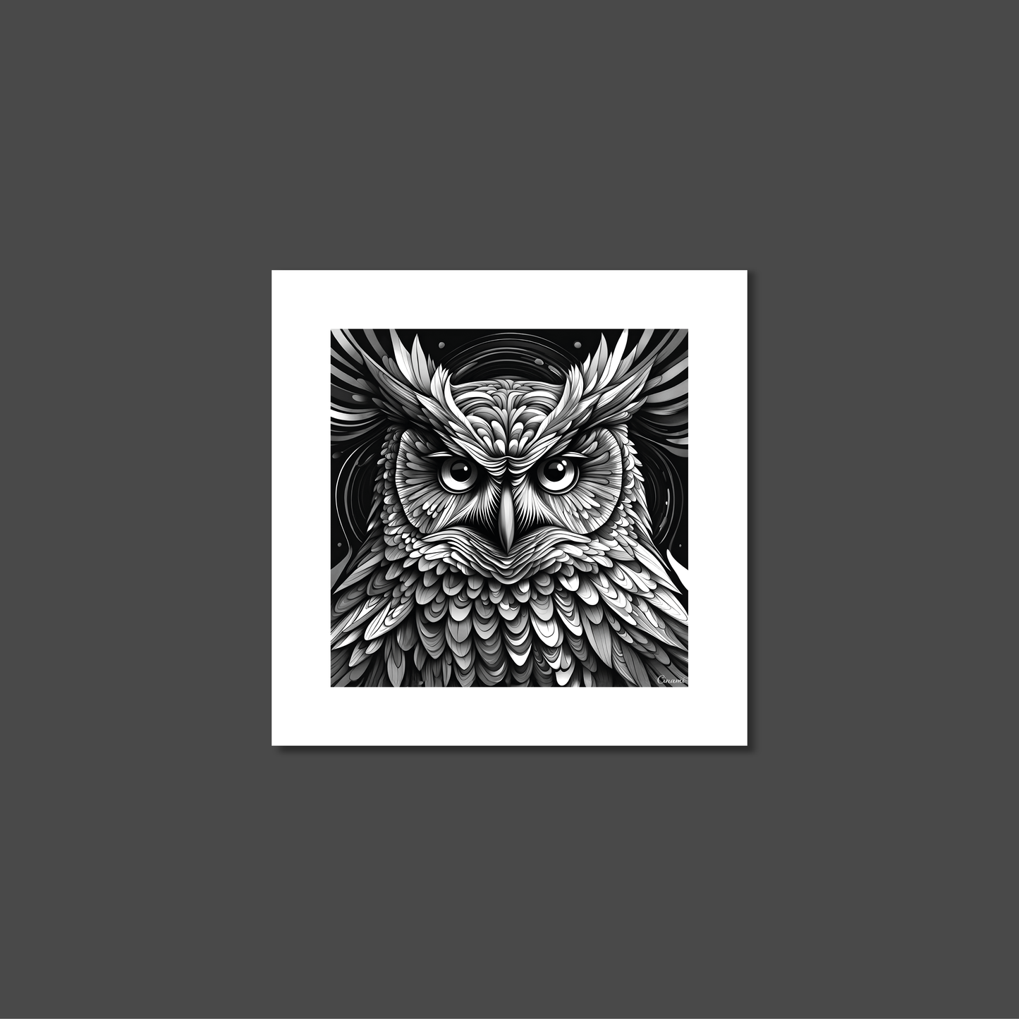 ABSTRACT OWL **UNFRAMED ART PRINT**
