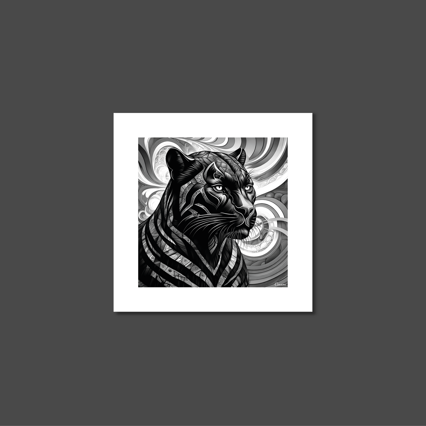 ABSTRACT BLACK PANTHER **UNFRAMED ART PRINT**