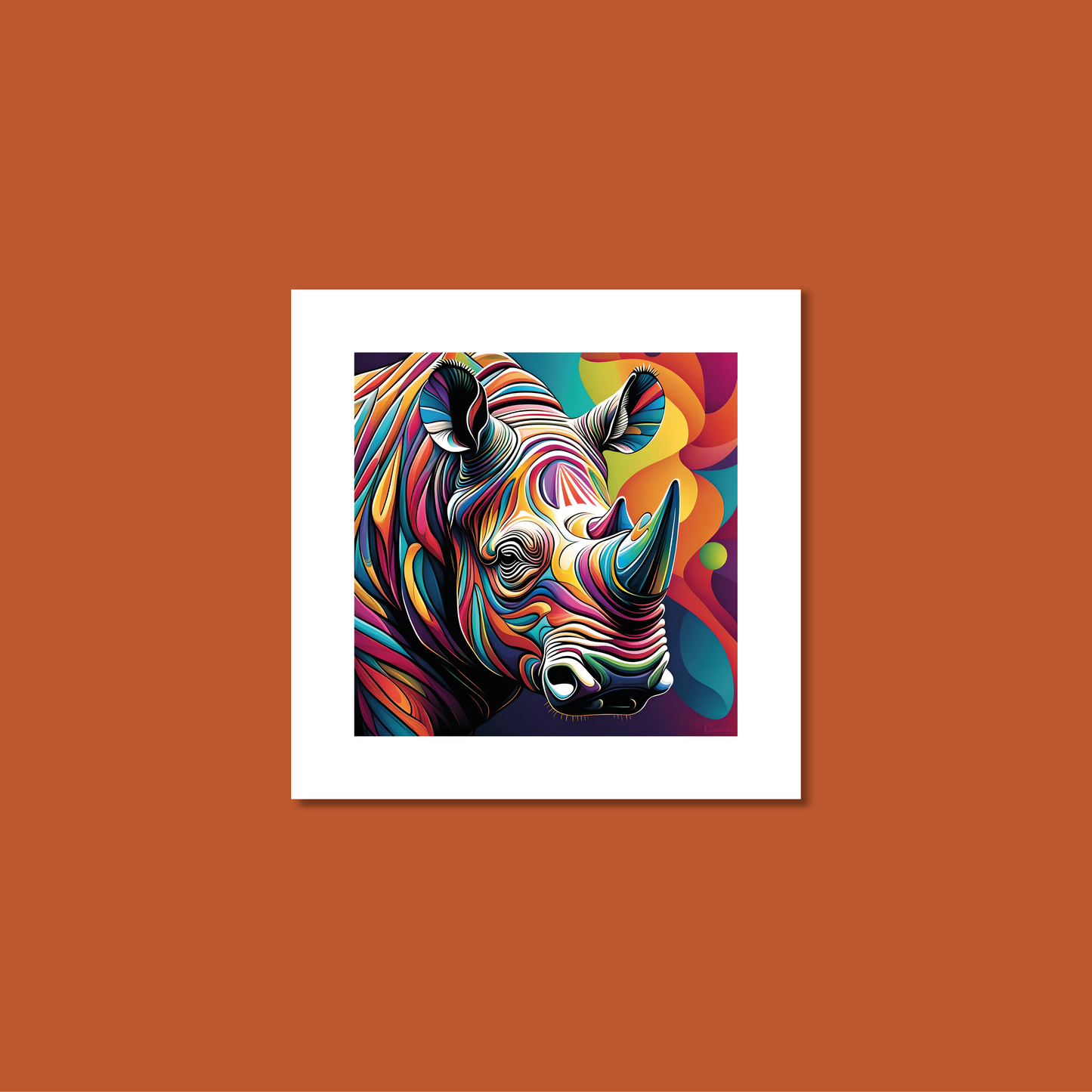 ABSTRACT RHINO **UNFRAMED ART PRINT**