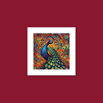 ABSTRACT PEACOCK **UNFRAMED ART PRINT**