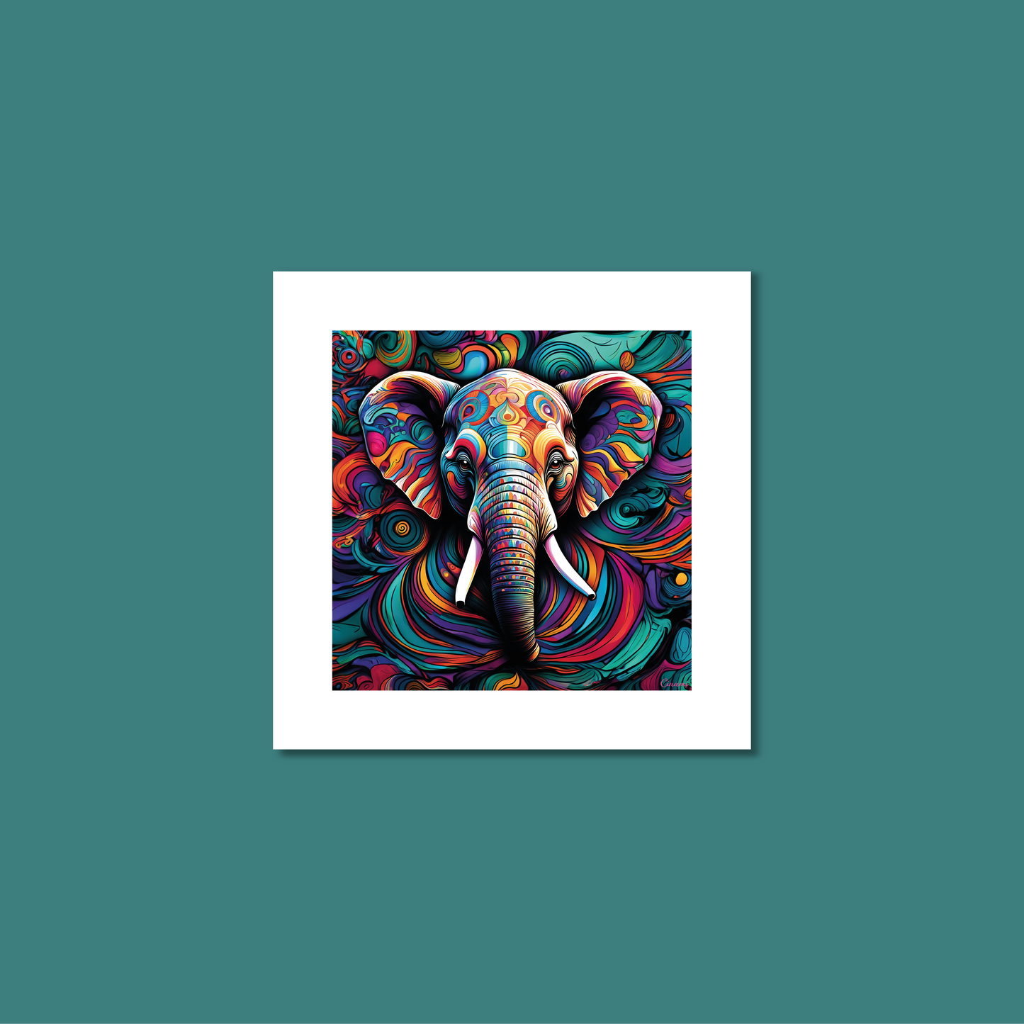 ABSTRACT ELEPHANT **UNFRAMED ART PRINT**