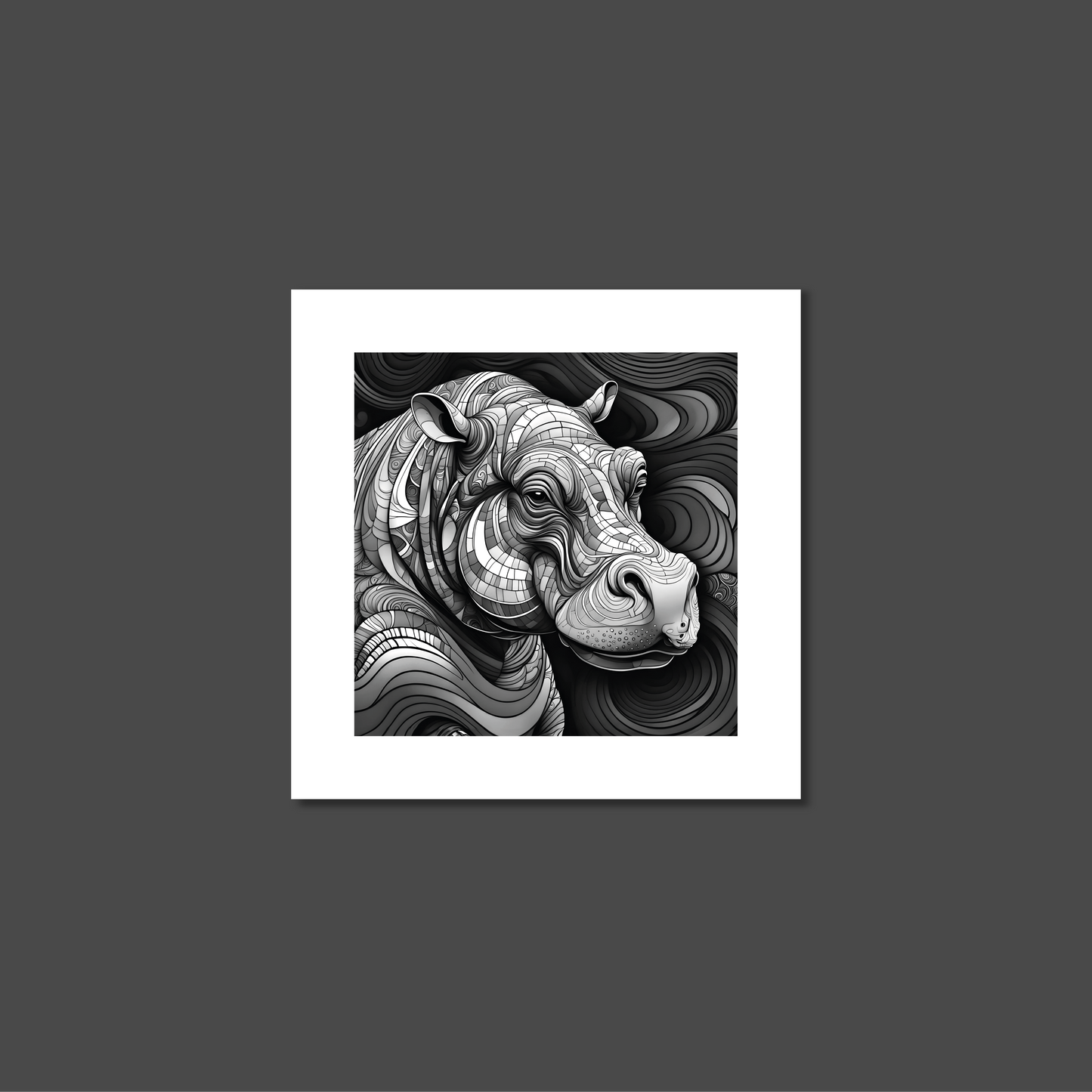 ABSTRACT HIPPO **UNFRAMED ART PRINT**