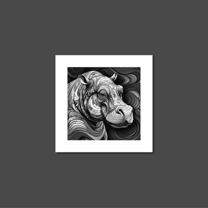 ABSTRACT HIPPO **UNFRAMED ART PRINT**