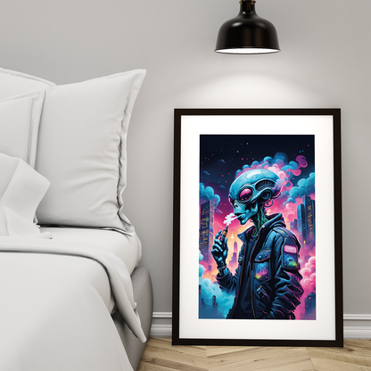 Alien Vaper - Inhale **UNFRAMED ART PRINT**