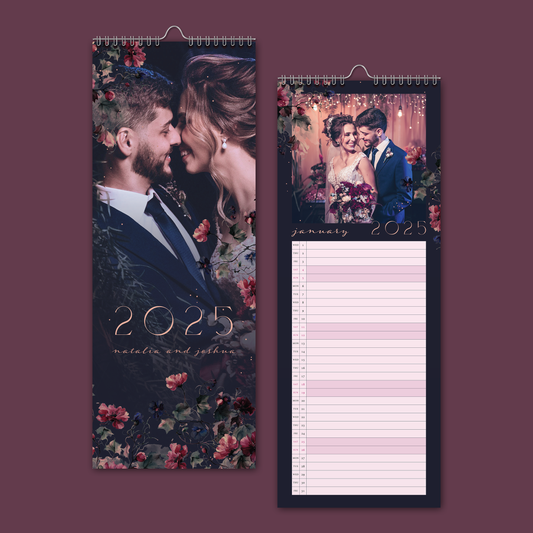 Midnight Florals Slim Wall Calendar