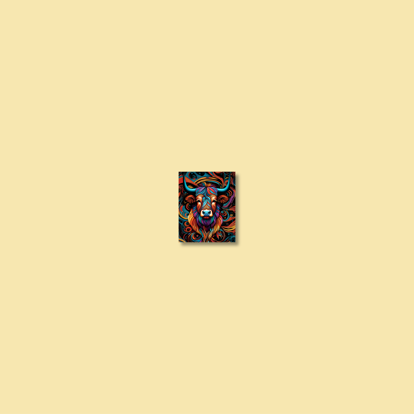 ABSTRACT HIGHLAND CATTLE **UNFRAMED ART PRINT**