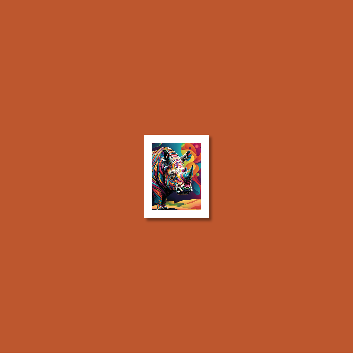 ABSTRACT RHINO **UNFRAMED ART PRINT**