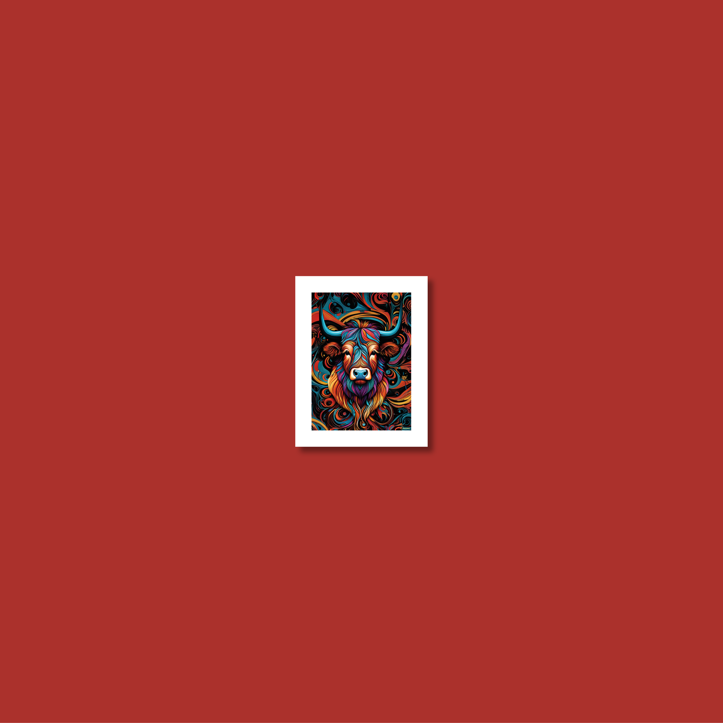 ABSTRACT HIGHLAND CATTLE **UNFRAMED ART PRINT**