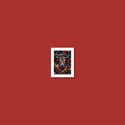 ABSTRACT HIGHLAND CATTLE **UNFRAMED ART PRINT**