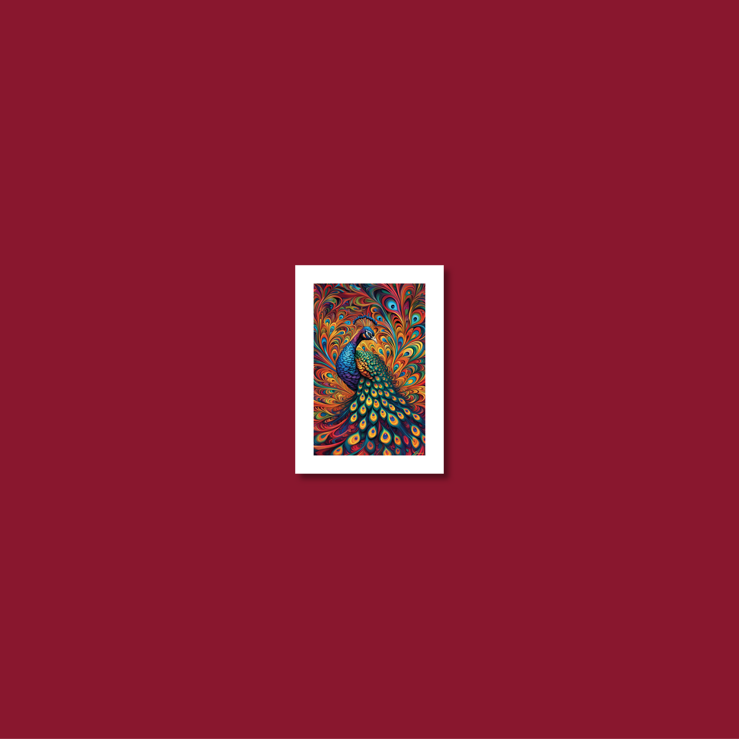 ABSTRACT PEACOCK **UNFRAMED ART PRINT**