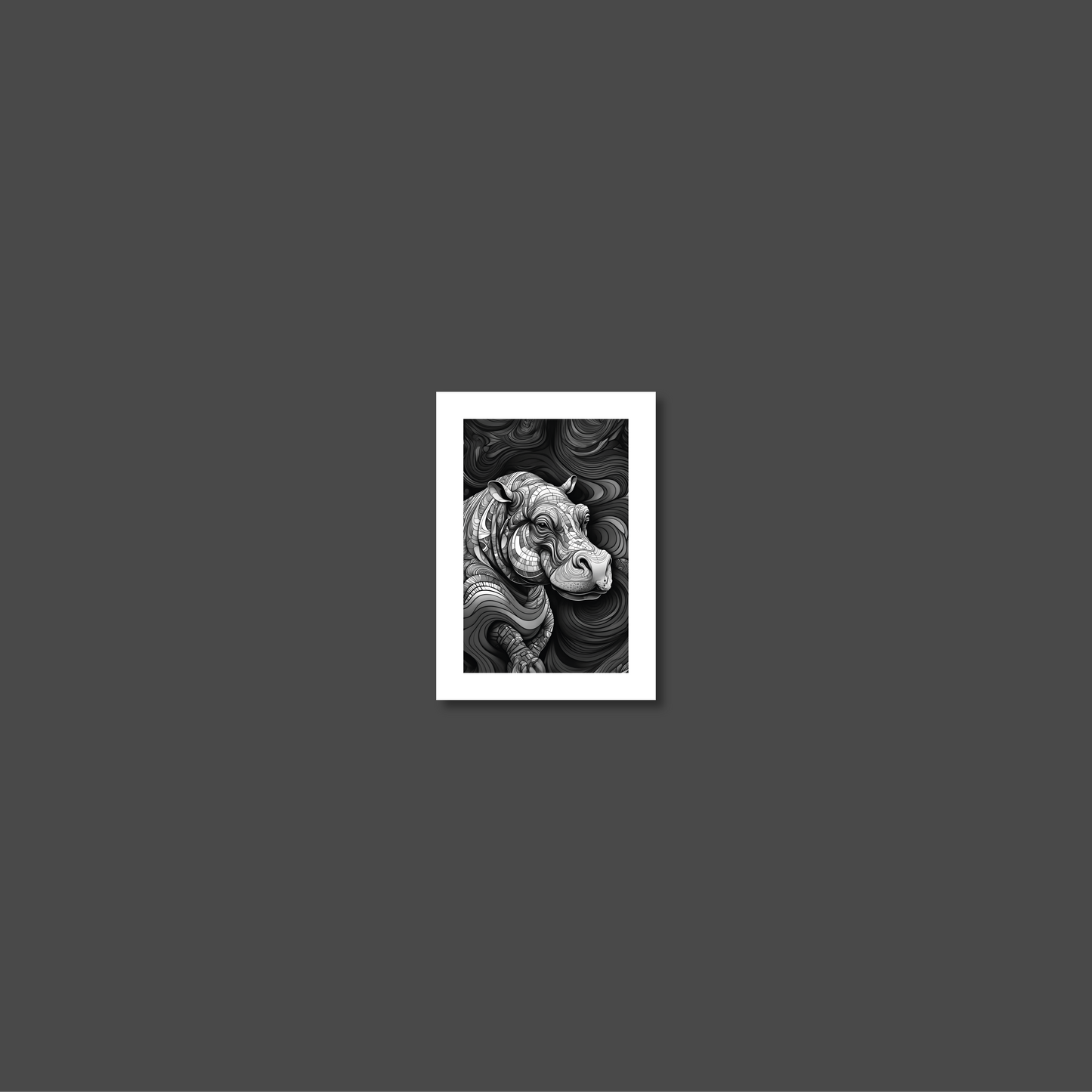 ABSTRACT HIPPO **UNFRAMED ART PRINT**