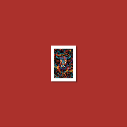 ABSTRACT HIGHLAND CATTLE **UNFRAMED ART PRINT**
