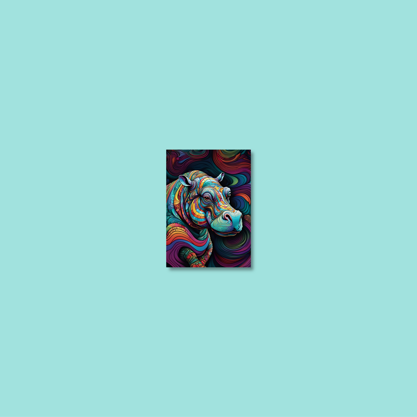 ABSTRACT HIPPO **UNFRAMED ART PRINT**