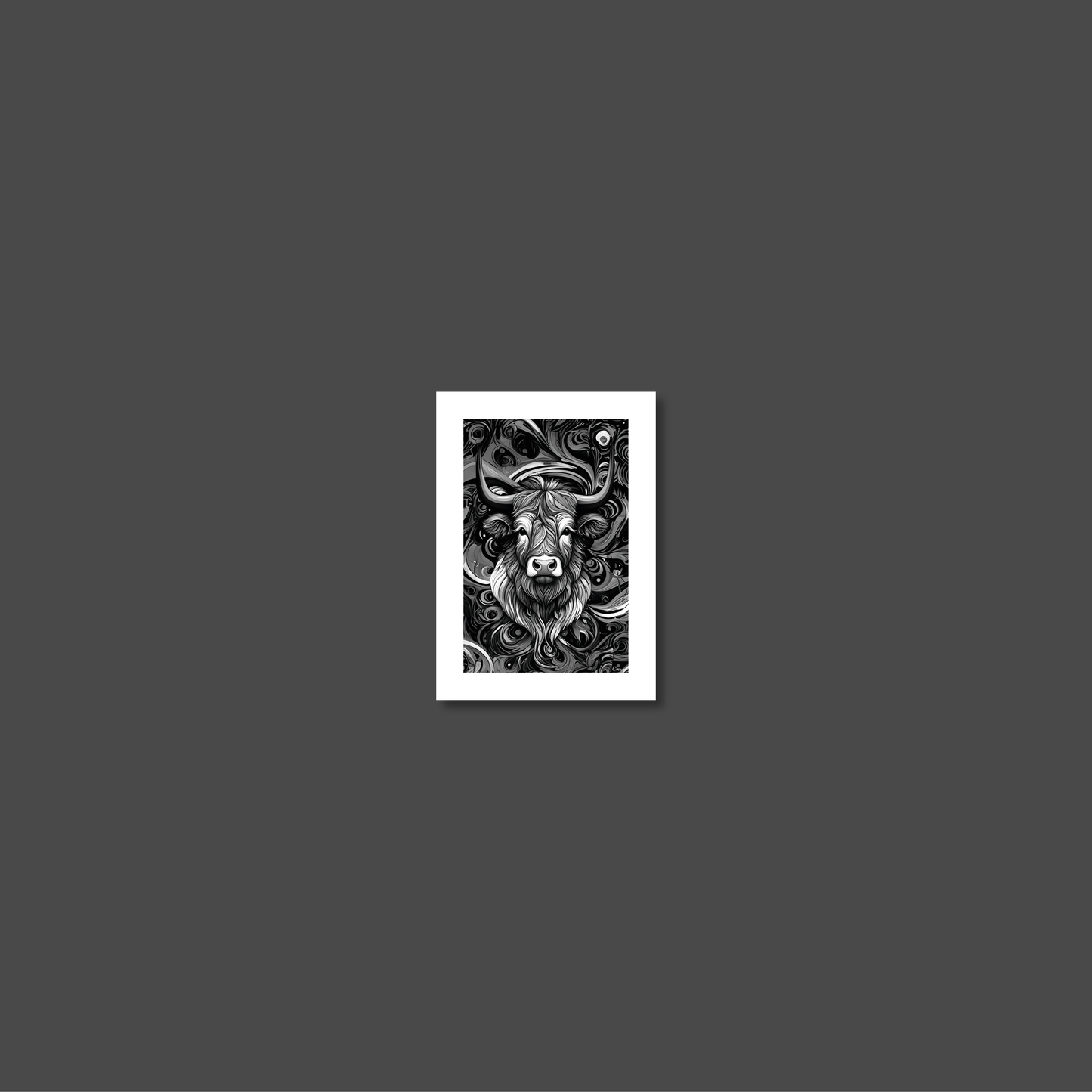 ABSTRACT HIGHLAND CATTLE **UNFRAMED ART PRINT**