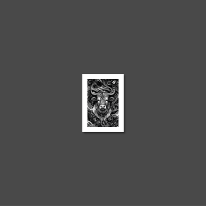 ABSTRACT HIGHLAND CATTLE **UNFRAMED ART PRINT**