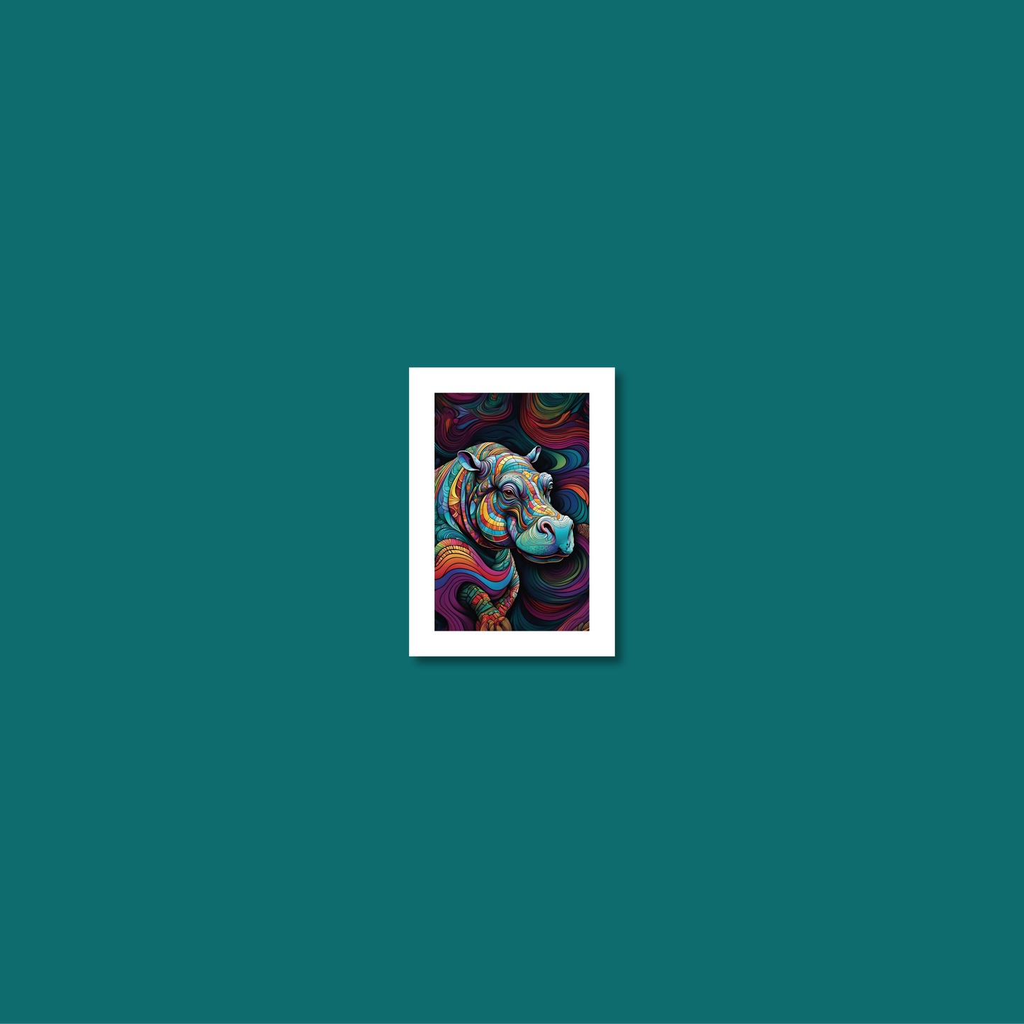ABSTRACT HIPPO **UNFRAMED ART PRINT**