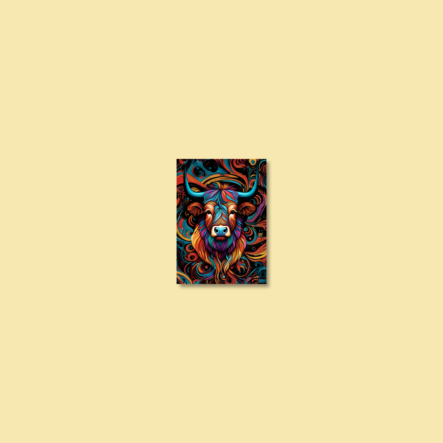 ABSTRACT HIGHLAND CATTLE **UNFRAMED ART PRINT**