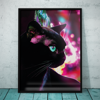 NEON CAT **UNFRAMED POSTER**