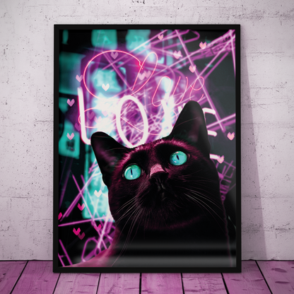 NEON CAT **UNFRAMED POSTER**