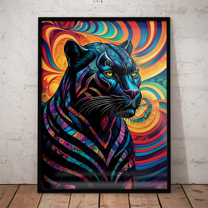 ABSTRACT BLACK PANTHER **UNFRAMED ART PRINT**