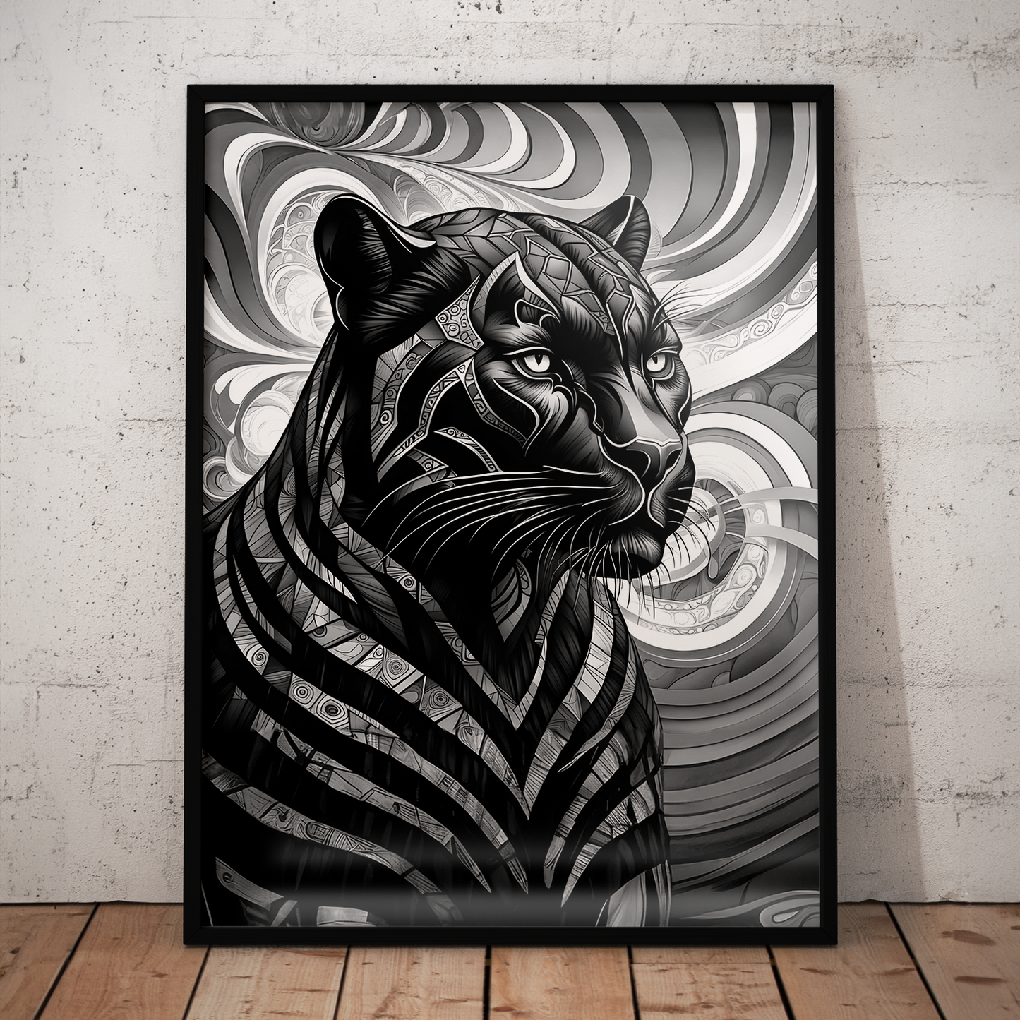 ABSTRACT BLACK PANTHER **UNFRAMED ART PRINT**