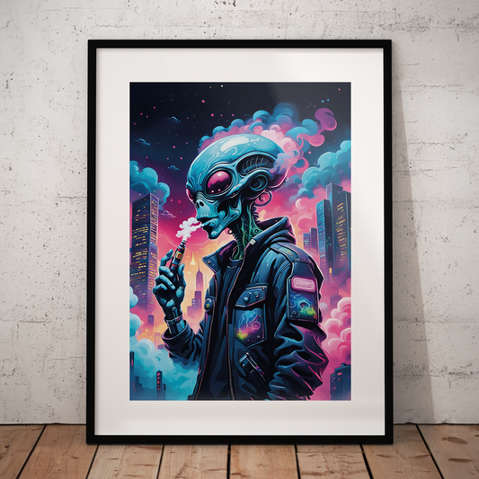 Alien Vaper - Inhale **UNFRAMED ART PRINT**