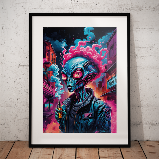 Alien Vaper - Exhale **UNFRAMED ART PRINT**