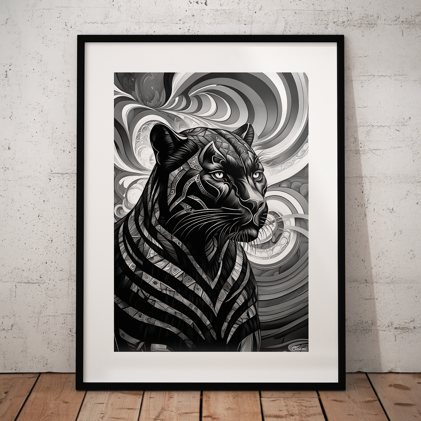 ABSTRACT BLACK PANTHER **UNFRAMED ART PRINT**