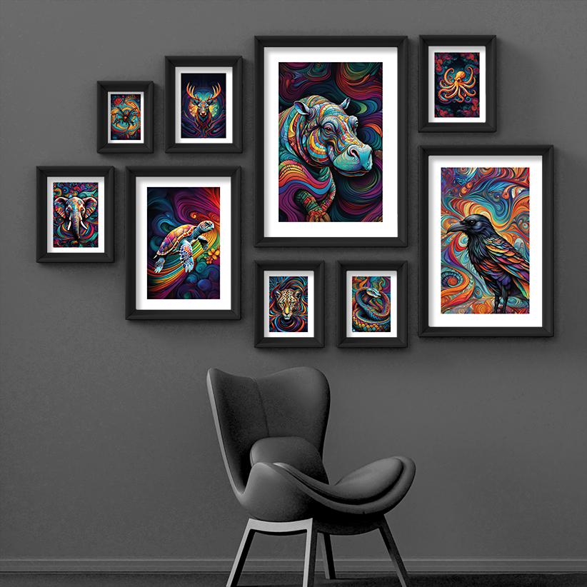 ABSTRACT HIPPO **UNFRAMED ART PRINT**
