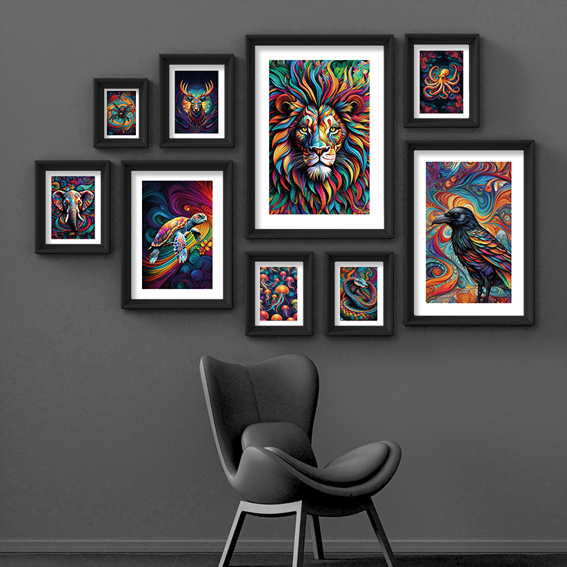 ABSTRACT LION **UNFRAMED ART PRINT**