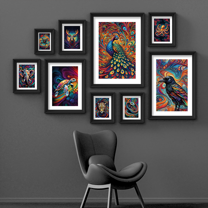 ABSTRACT PEACOCK **UNFRAMED ART PRINT**
