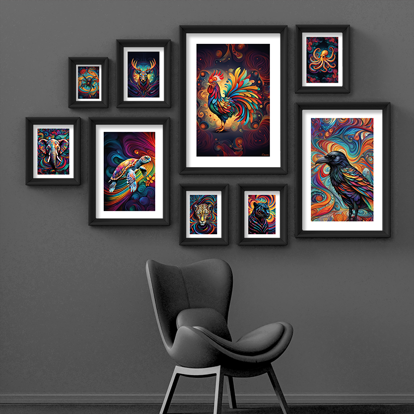 ABSTRACT COCKEREL **UNFRAMED ART PRINT**