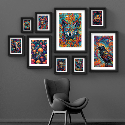 ABSTRACT WOLF **UNFRAMED ART PRINT**